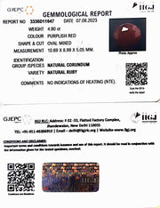 4.90/CT Natural Neo Burma Ruby with Govt. Lab Certificate (2331)